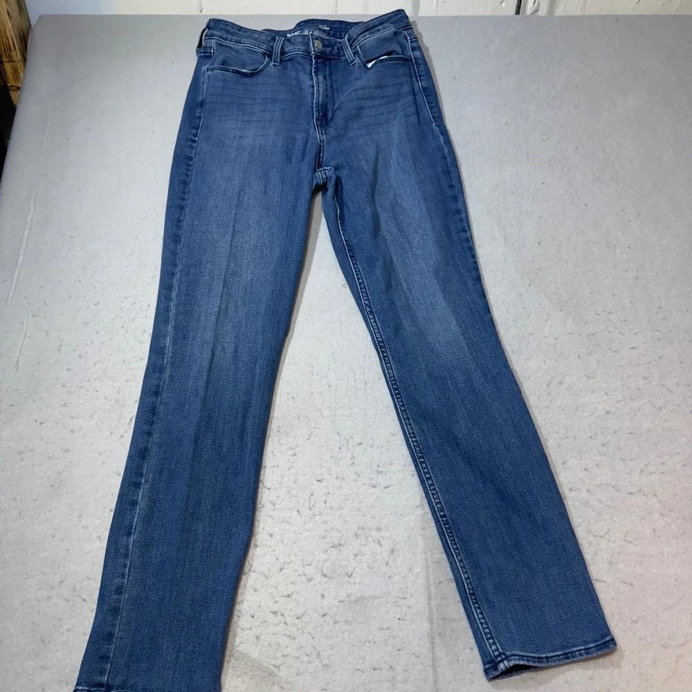 Old Navy Straight Jeans Womens 8 Blue Excellent High-Rise Stretch‎ Denim